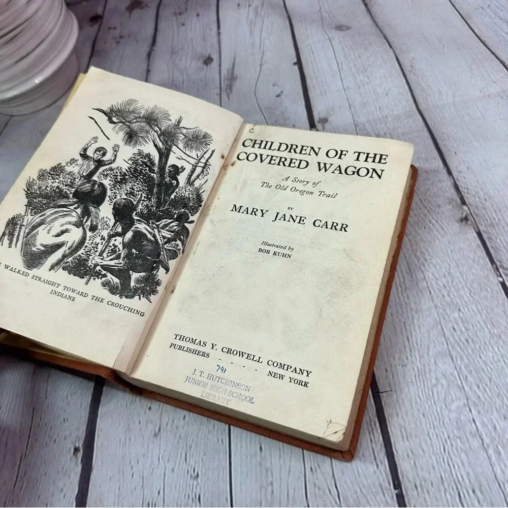 vtg children of the covered wagons book mary jane carr 1948 rustic farmhouse